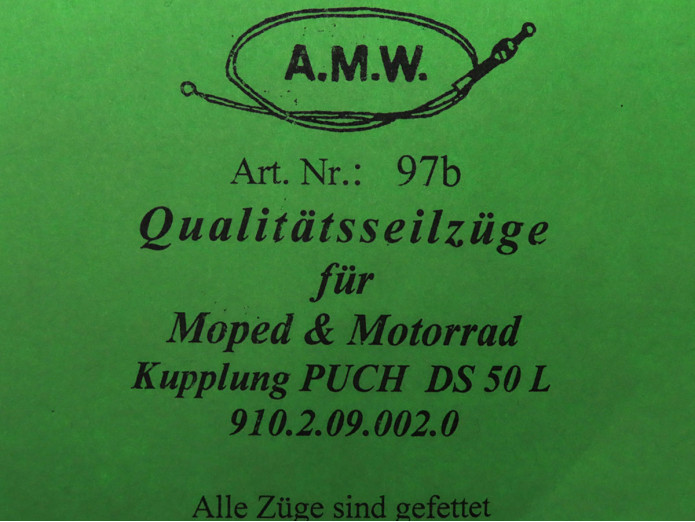 Kabel Puch DS50 L koppelingskabel A.M.W.